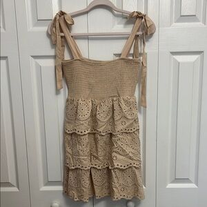 Jolt Tan Tiered Mini Dress